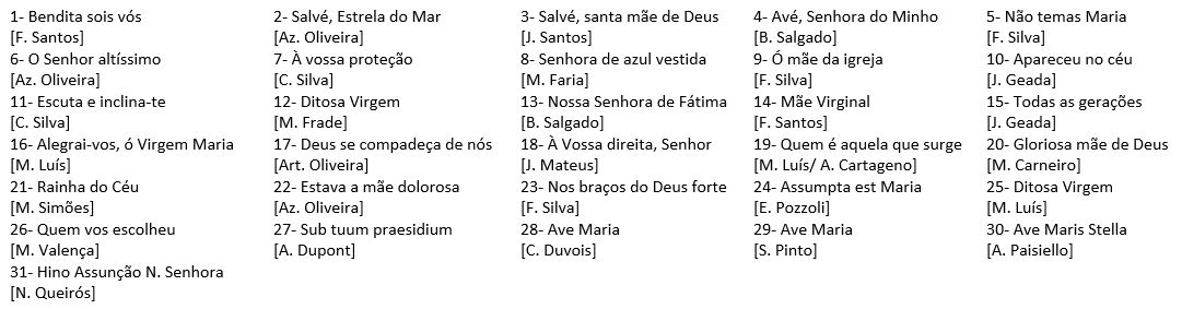 canticos maio